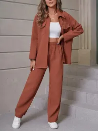 komplet-casual-rudy-koszula-spodnie-shein-s