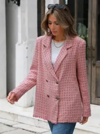 marynarka-tweedowa-damska-elegancka-dwurzedowa-kratka-rozowa-bgd-l-40