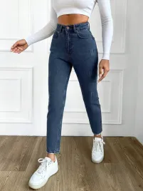 jeansy-mom-fit-zwezane-z-przetarciami-z-wysokim-stanem-granatowe-shein-26