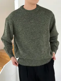 sweter-meski-klasyczny-luzny-zielony-casual-dazy-m