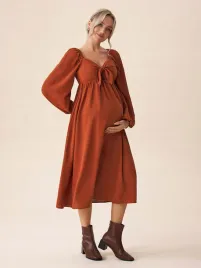 sukienka-ciazowa-rozkloszowana-z-wiazanym-dekoltem-midi-casual-shein-s