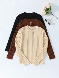 bluzka-dziewczeca-dopasowana-prazkowana-3-pak-casual-shein-158