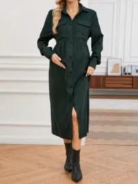 sukienka-ciazowa-sztruksowa-koszulowa-dlugi-rekaw-zielona-casual-shein-s-36