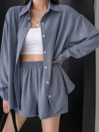 komplet-marszczony-koszula-dluga-spodenki-dusty-blue-casual-dazy-xxs