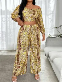 komplet-w-wezowy-wzor-top-z-odkrytymi-ramionami-spodnie-casual-shein-4xl