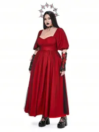 sukienka-w-stylu-goth-w-groszki-rozkloszowana-czerwona-maxi-shein-xxl-44