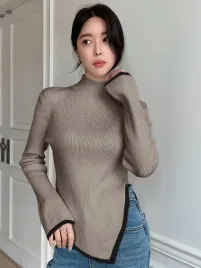 sweterek-prazkowany-asymetryczny-dopasowany-ze-stojka-casual-dazy-xs-34