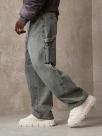 jeansy-meskie-bojowki-z-szerokimi-nogawkami-efekt-sprania-casual-sumwon-m