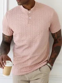 koszulka-polo-meska-teksturowana-rozowa-casual-shein-m