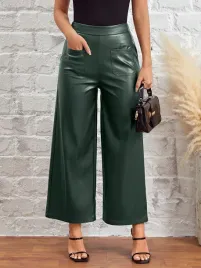 spodnie-eleganckie-imitacja-skory-wysoki-stan-zielone-shein-xs-34