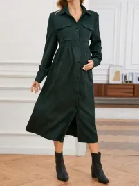 sukienka-ciazowa-sztruksowa-koszulowa-dlugi-rekaw-zielona-casual-shein-s-36
