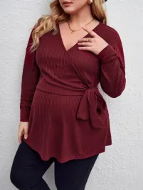 bluzka-ciazowa-kopertowa-prazkowana-burgundowa-casual-shein-3xl