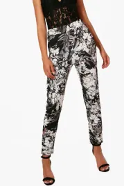 boohoo-spodnie-rurki-legginsy-kwiatowy-wzor-xs-34