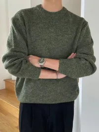 sweter-meski-klasyczny-luzny-zielony-casual-dazy-m