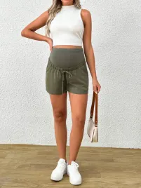 spodenki-ciazowe-z-domieszka-lnu-oliwkowe-casual-shein-m-38