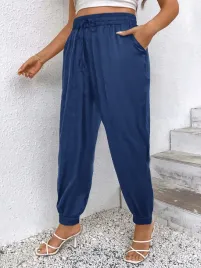 spodnie-satynowe-eleganckie-granatowe-elastyczna-talia-emery-rose-xxl-44