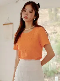 bluzka-teksturowana-casual-pomaranczowa-dazy-xl