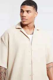 koszula-meska-oversize-z-krotkim-rekawem-prazkowana-khaki-boohoo-m