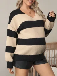 sweterek-ciazowy-w-paski-z-dekoltem-v-bezowo-czarny-casualshein-xl-42