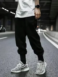 spodnie-meskie-dresowe-sciagane-w-pasie-czarne-casual-m