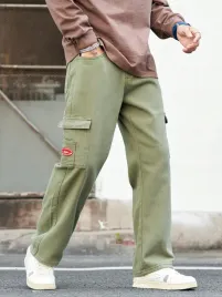 jeansy-meskie-bojowki-cargo-bawelniane-oliwkowe-casual-shein-l