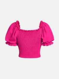 top-dziewczecy-marszczony-z-kokardka-rozowy-casual-shein-162