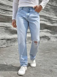 jeansy-meskie-z-dziurami-zwezane-jasnoniebieskie-casual-shein-m