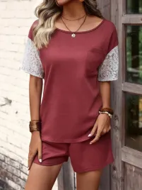 komplet-letni-bluzka-z-koronkowymi-rekawami-spodenki-casual-shein-m-38