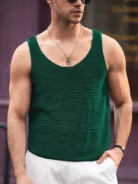 koszulka-meska-tank-top-dzianinowa-zielona-casual-shein-l