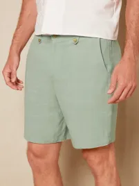 spodenki-meskie-lniane-bermudy-casual-zielone-shein-m