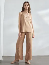 pizama-komplet-satynowy-khaki-top-na-ramiaczkach-spodnie-shein-l-40