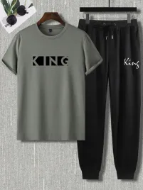 komplet-meski-t-shirt-ze-sloganem-spodnie-dresowe-casual-shein-m