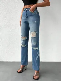 jeansy-proste-z-dziurami-i-przetarciami-niebieskie-casual-shein-xs-34
