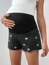spodenki-ciazowe-jeansowe-w-haftowane-kwiaty-czarne-shein-s-36