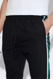 spodnie-meskie-z-lampasami-skinny-czarne-casual-boohoo-xl