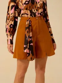 spodenki-z-wysokim-stanem-brazowe-z-chustka-casual-shein-m-38