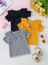 bluzka-dziewczeca-dopasowana-prazkowana-3-pak-casual-shein-80-86