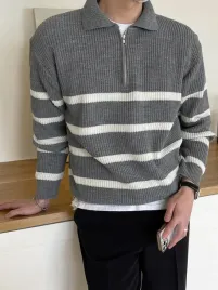 sweter-meski-w-paski-z-kolnierzykiem-szary-casual-dazy-m