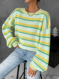 sweter-dzianinowy-luzny-w-paski-kolorowy-casual-shein-l-40