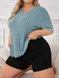 pizama-komplet-prazkowana-koszulka-ze-spodenkami-shein-3xl-46