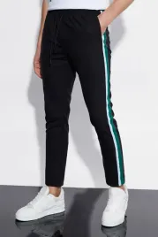 spodnie-meskie-z-lampasami-skinny-czarne-casual-boohoo-xl