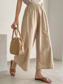spodnie-bawelniane-z-wysokim-stanem-khaki-casual-dazy-l-40