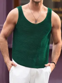 koszulka-meska-tank-top-dzianinowa-zielona-casual-shein-xl