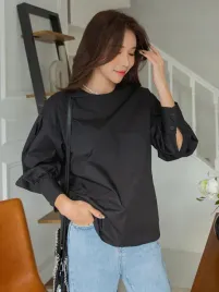 bluzka-bawelniana-marszczona-casual-czarna-dazy-m