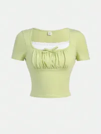 top-dziewczecy-bawelniany-marszczony-z-koronka-limonkowy-casual-shein-162