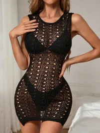 sukienka-plazowa-tunika-szydelkowa-czarna-mini-shein-xl-42