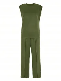 komplet-damski-zielony-modny-casual-bluzka-spodnie-shein-xl-42