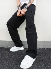 jeansy-meskie-z-naszywkami-z-surowym-wykonczeniem-czarne-shein-l