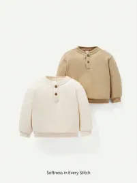 bluza-chlopieca-2-pak-casual-bezowa-khaki-shein-80-86