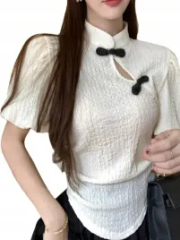 bluzka-elegancka-ze-stojka-marszczona-ecru-shein-xl-42